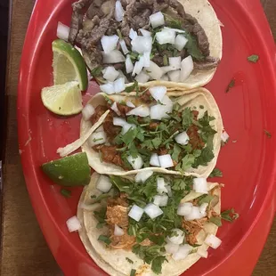 Asada Taco, al pastor taco, Tinga taco