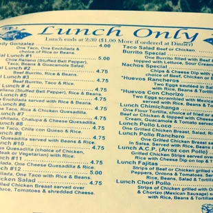 menu