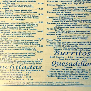 menu