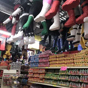 a variety of items in a store