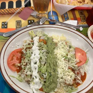a plate of mexican food