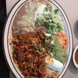 a plate of mexican food