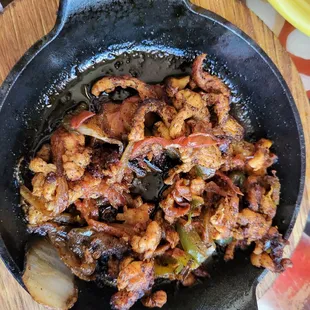 Fajita chicken: FAR from fresh, burnt and over seasoned...VERY salty. Just not good and far from a year or two ago.