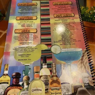 drinks menu