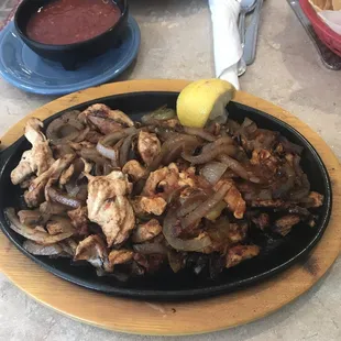 Chicken fajitas. Big portion