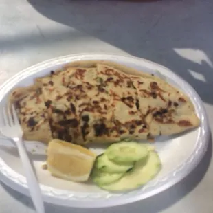 a plate of food on a table