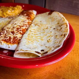 a plate of quesadillas