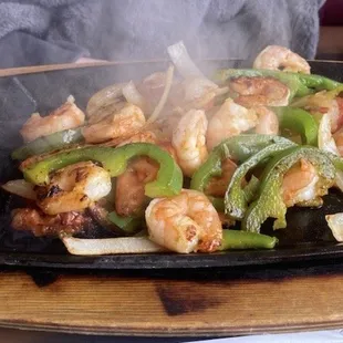 Shrimp fajitas