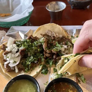 Crane asada street tacos.