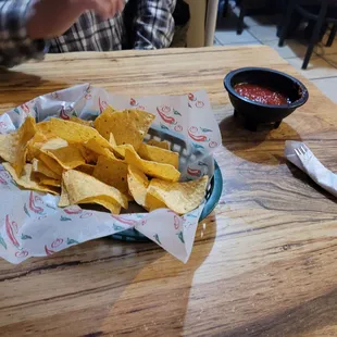 Crispy chips and fresh tasting salsa.