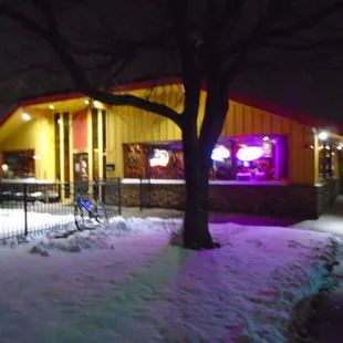 Outside of the restaurant, view looking southwest.