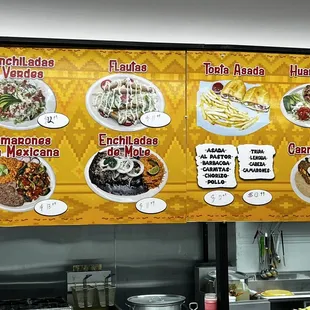 the menu of a mexican restaurant