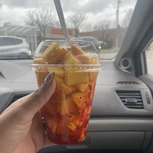 Mango with chamoy and tajin