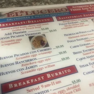 menu