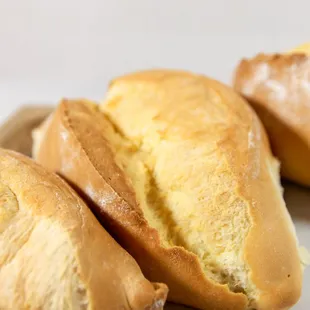 a close up of a loaf of bread