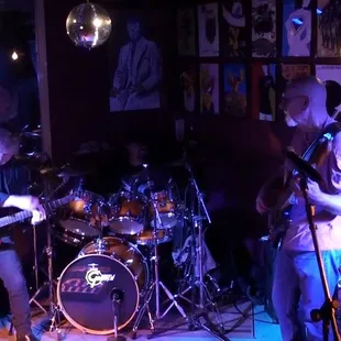 a band playing on stage