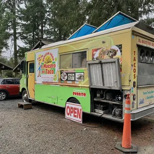 a food truck parked in a parking lot