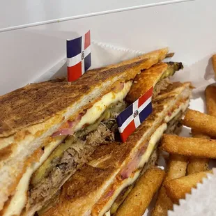 a sandwich and french fries