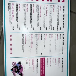 Full menu