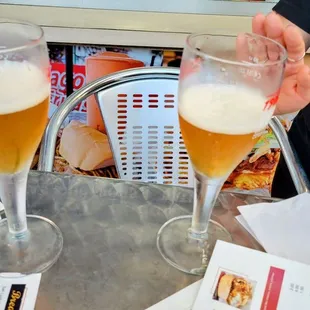 two glasses of beer