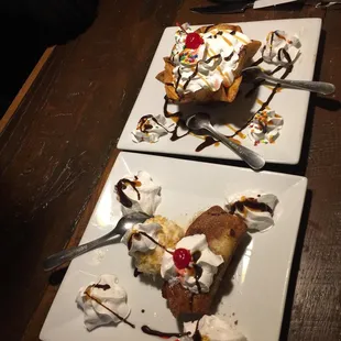 Banana chimichanga and Fried ice cream.