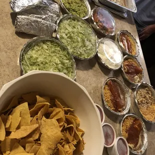 a table full of mexican food