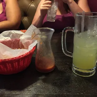 Excellent chips and salsa, margarita is great!