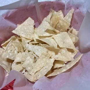 a basket of tortilla chips