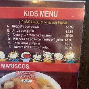 Kids menu 1/2022