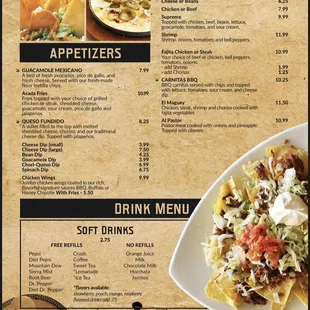 nachos, menu
