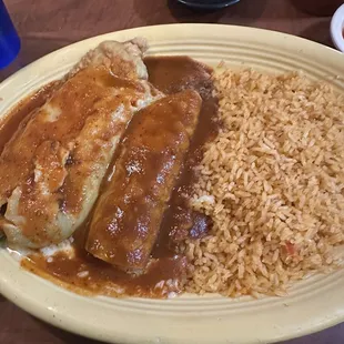 #7 combination enchilada and chile relleno