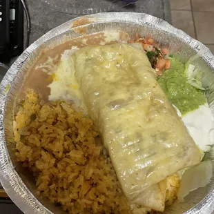 Chimichanga good. Rice also good.