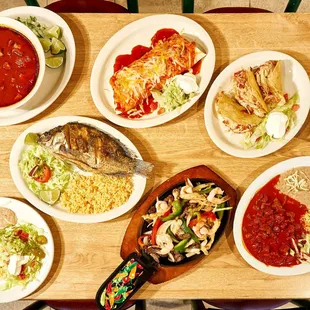 a variety of mexican food