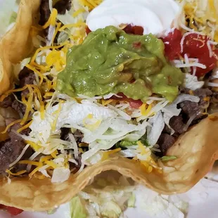 Steak taco salad