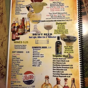 Drink menu