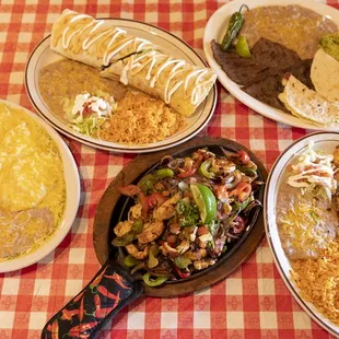 a variety of mexican food