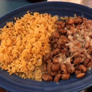Rice and beans with cheese