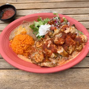Chili Rellenos come with shrimp and crab. Delicious!