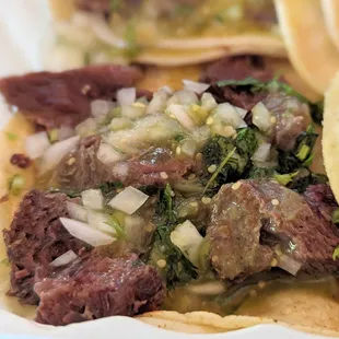 Cabeza Tacos:  tender and lightly marinated