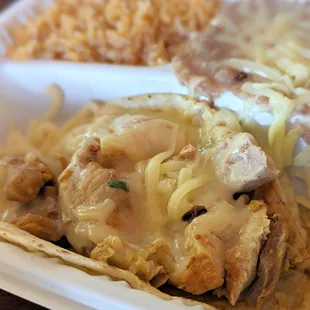 Chicken taco with cheese for the kid