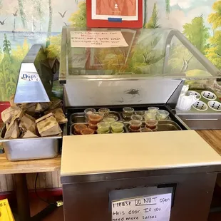 a display of food items