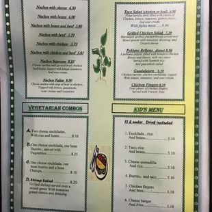 menu