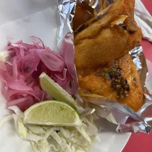 Torta ahogada.  Flavor good but messy and soggy.