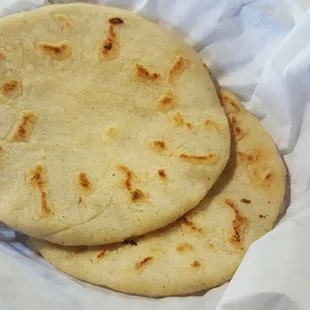 Corn tortillas with the meal