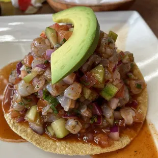 Tostada de Ceviche Camarón