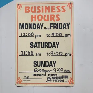 business hours