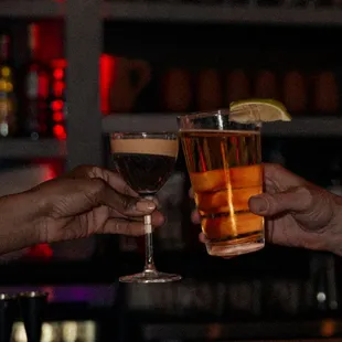 Beer and Corajudo from hidden bar, Hermanita.