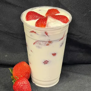 yogurt and strawberries