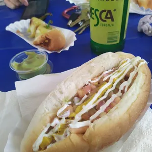 Fresca soda and Sonoran hotdog