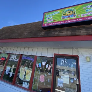 the front of a business